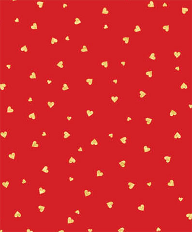 Gold Red Hearts