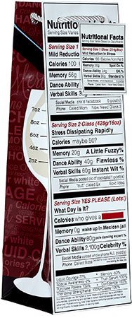 Nutritional Facts Bottle Bags