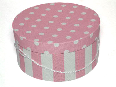 Pink and White Stripe Hat Boxes