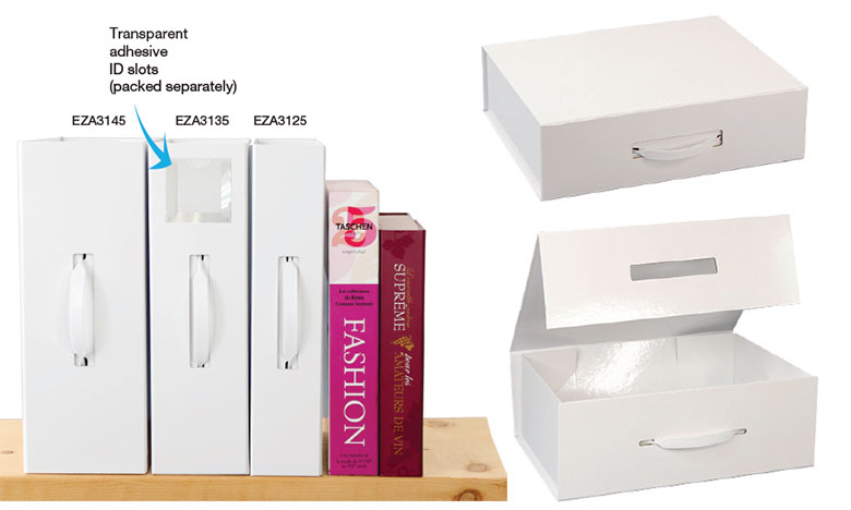 Magnetic Handle Gloss White Folio Boxes