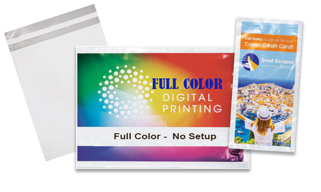 Quick Print 100+ Full Color White Poly Self Seal Mailers