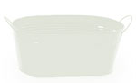 12in. White Painted Oval Tub w/Side Handles