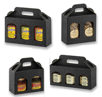 Italian Black Jar Gift Box Carriers