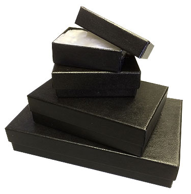 Black Textured Rigid Cotton Filled Set-Up Box
