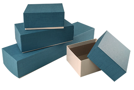 Blue Linen Rigid Gift Boxes