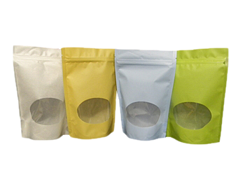 Colored Oval Bottom Window StandUp Pouch