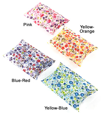 PET Clear Floral Print Puff Pouch