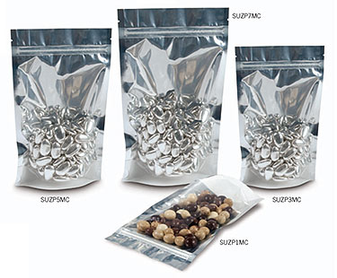 Metallic/Clear Stand Up Pouches