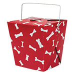 Red And White Dog Bone Paper Take Out Box