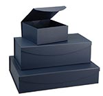 Magnetic Navy Leatherette Curved  Flap Boxes