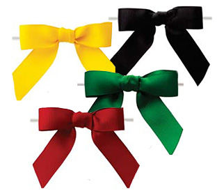 Pretied Grosgrain Bows With Wire Twist