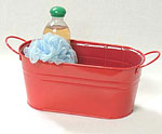 12in. Red Painted Oval Tub w/Side Handles