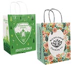 Full Color All Sides White Kraft Paper Twist Handle Bags