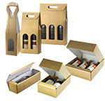 Oro Matte Gold Linen Italian Wine Boxes