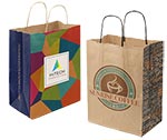 Full Color All Sides Natural Kraft Paper Twist Handle Bags