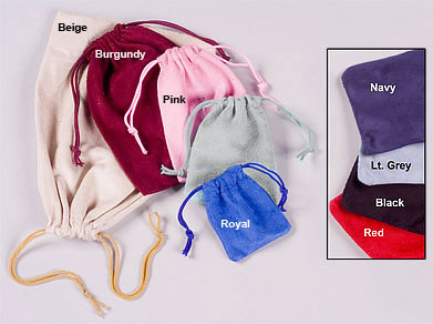 Soft Faux Suede Drawstring Jewelry Pouches